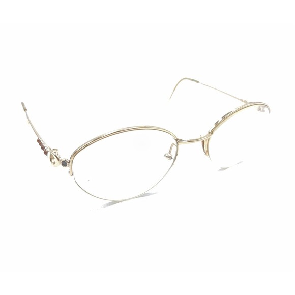 Christian Dior CD 3568 404 Gold Crystals Half Rim Eyeglasses Frames 130 Austria - Picture 1 of 12
